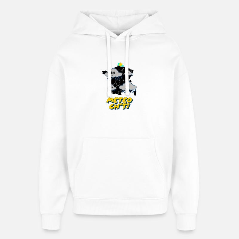 Météo Ch'ti - Sweat à capuche unisexe Stanley/Stella Oversized - blanc