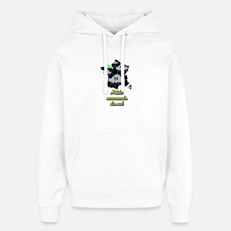 Météo rhônalpine - Sweat à capuche unisexe Stanley/Stella Oversized - blanc