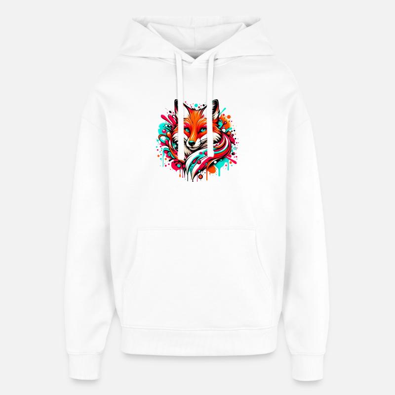 Renard - Sweat à capuche unisexe Stanley/Stella Oversized - blanc