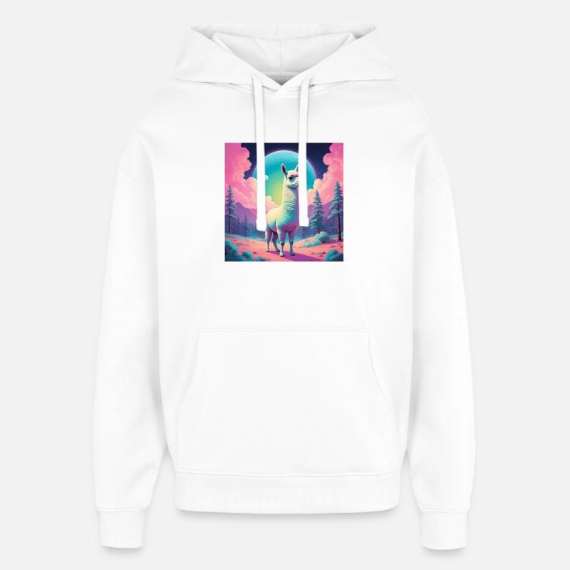 Lama dramatique - Sweat à capuche unisexe Stanley/Stella Oversized - blanc