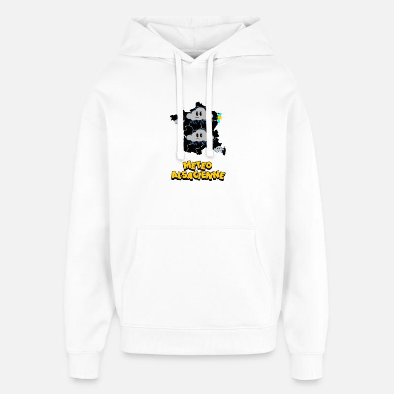 Météo Alsacienne - Sweat à capuche unisexe Stanley/Stella Oversized - blanc