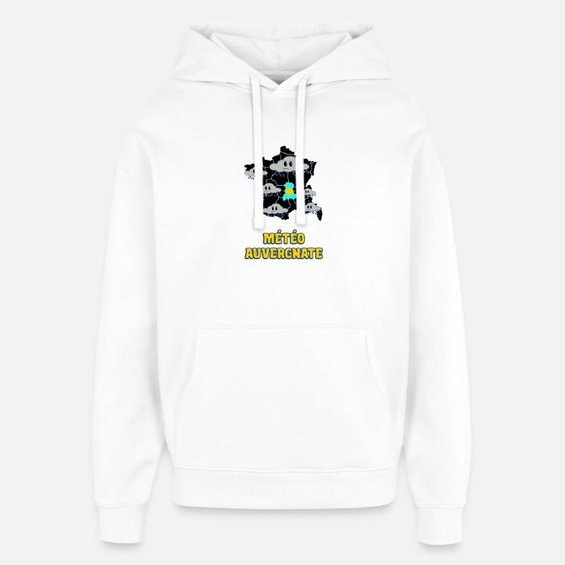 Météo Auvergnate - Sweat à capuche unisexe Stanley/Stella Oversized - blanc