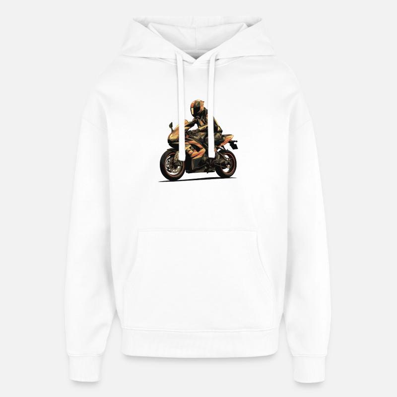Le motard - Sweat à capuche unisexe Stanley/Stella Oversized - blanc