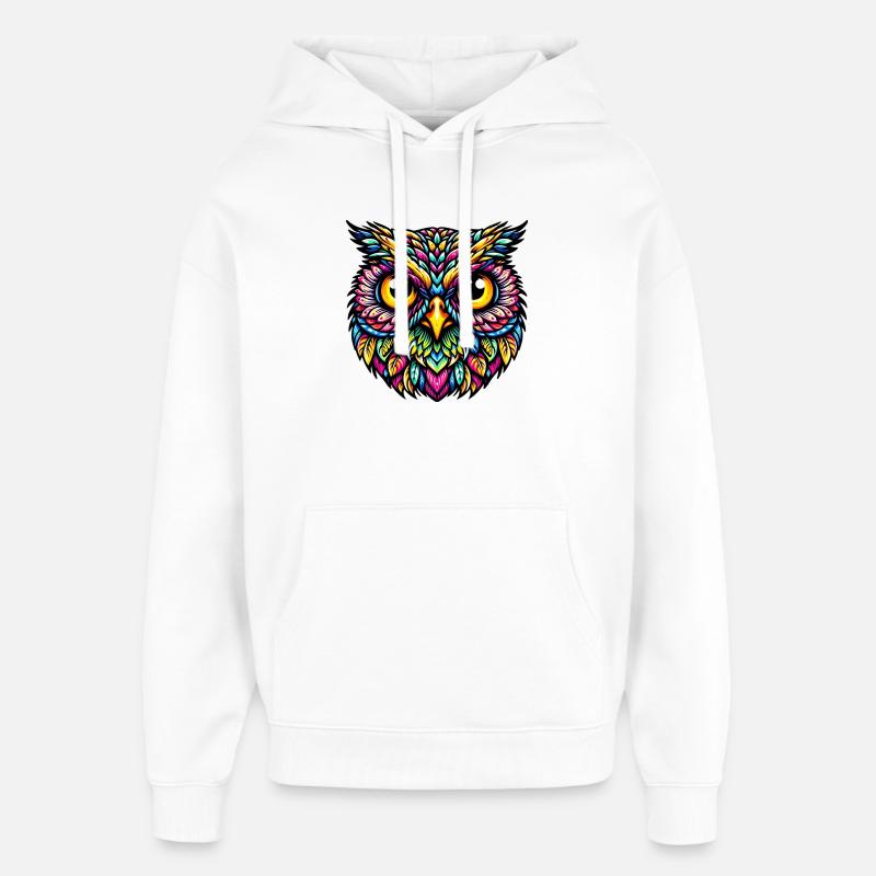 Eule - Oversized Unisex Hoodie von Stanley/Stella - Weiß