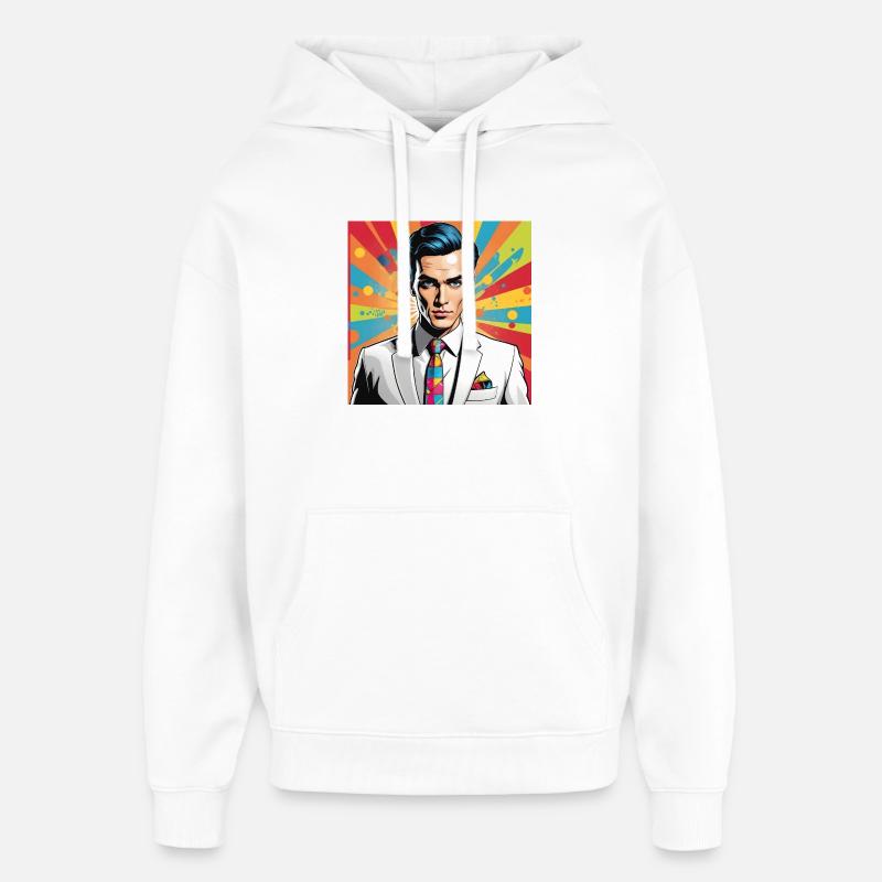Portrait Pop Art Élégant - Sweat à capuche unisexe Stanley/Stella Oversized - blanc