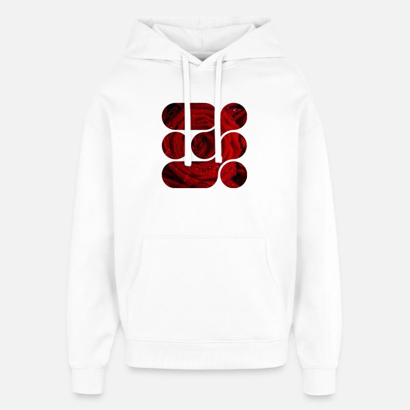 OCHOOO - Rose rouge - Sweat à capuche unisexe Stanley/Stella Oversized - blanc