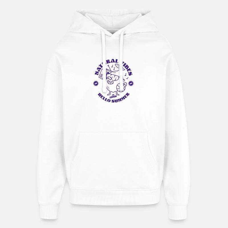 Lemon purple - Sweat à capuche unisexe Stanley/Stella Oversized - blanc