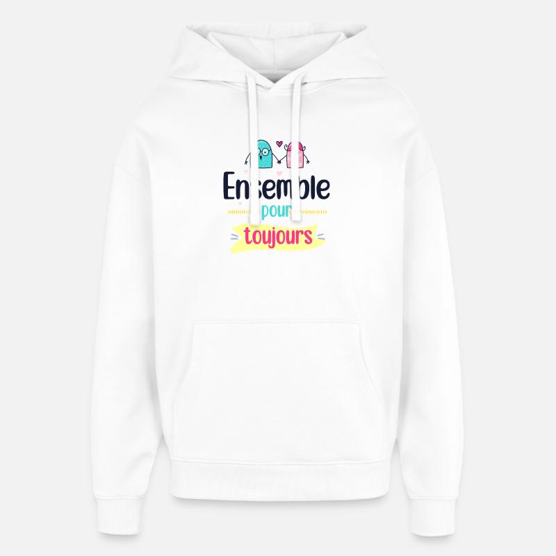 Ensemble pour toujours duo - Sweat à capuche unisexe Stanley/Stella Oversized - blanc