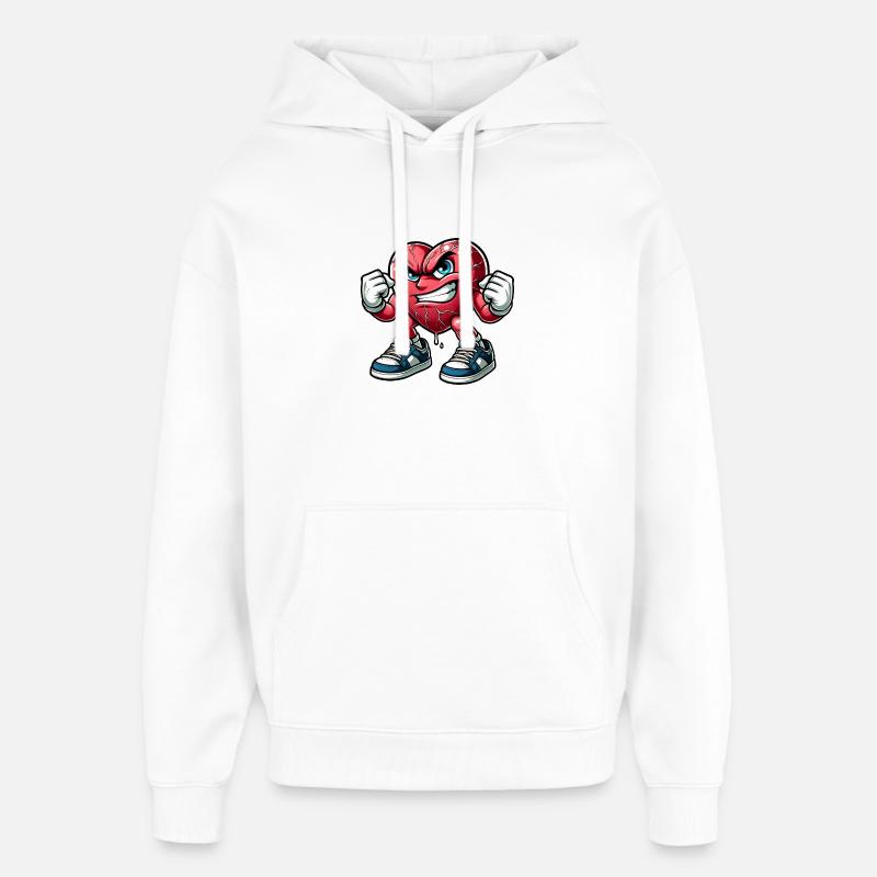 Wütendes Herz Design - Oversized Unisex Hoodie von Stanley/Stella - Weiß