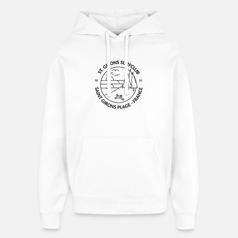 Surf Club St.Girons Plage - Sweat à capuche unisexe Stanley/Stella Oversized - blanc