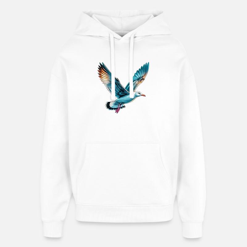 Mouette - Sweat à capuche unisexe Stanley/Stella Oversized - blanc
