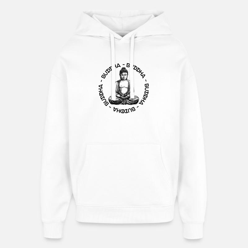 Buddha - Bouddha - Buddha love - Sweat à capuche unisexe Stanley/Stella Oversized - blanc