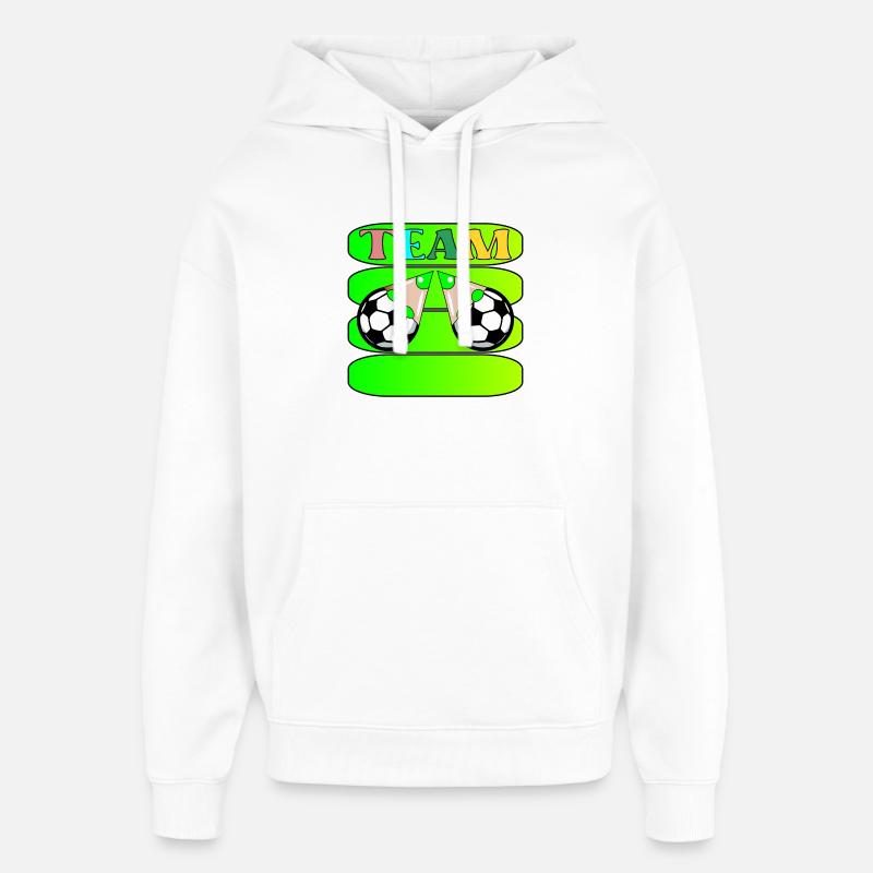NOM DE L’ÉQUIPE DE FOOTBALL - Sweat à capuche unisexe Stanley/Stella Oversized - blanc