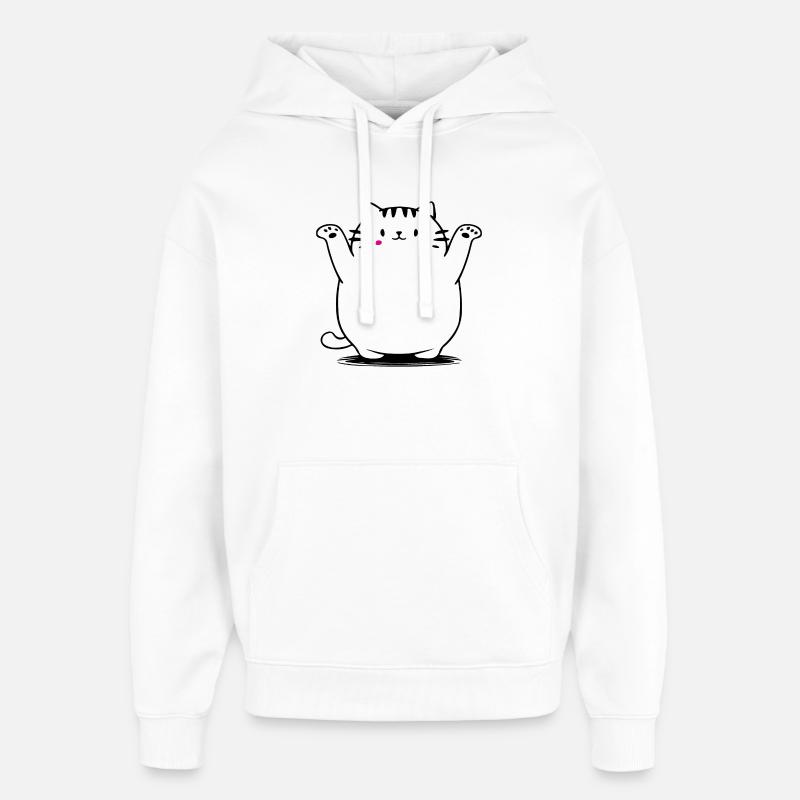 Chat mignon - Sweat à capuche unisexe Stanley/Stella Oversized - blanc
