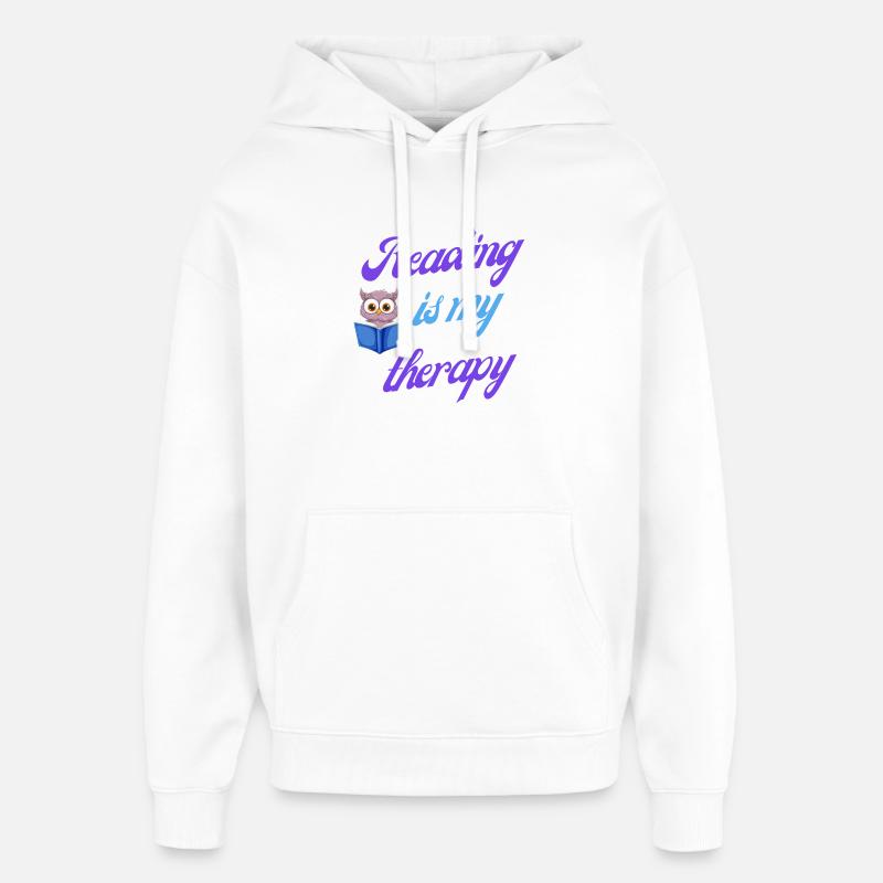 Cadeau lecture thérapie - Sweat à capuche unisexe Stanley/Stella Oversized - blanc