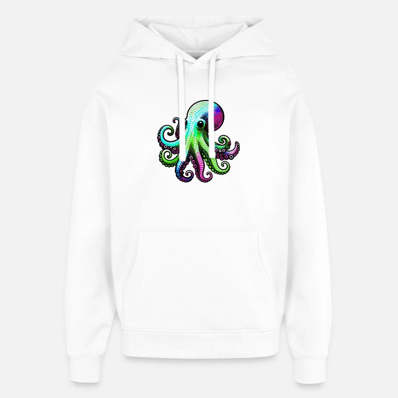 Pieuvre - Sweat à capuche unisexe Stanley/Stella Oversized - blanc