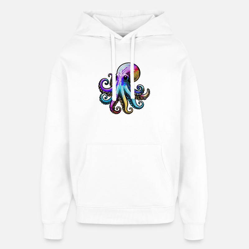 Pieuvre - Sweat à capuche unisexe Stanley/Stella Oversized - blanc