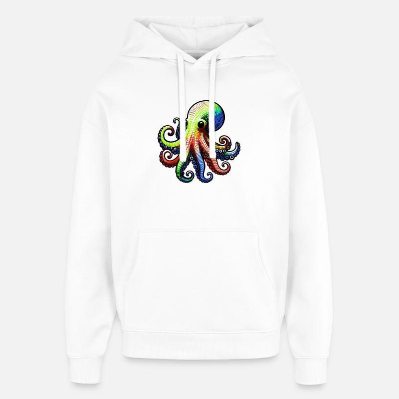 Octopus - Oversized Unisex Hoodie by Stanley/Stella - white