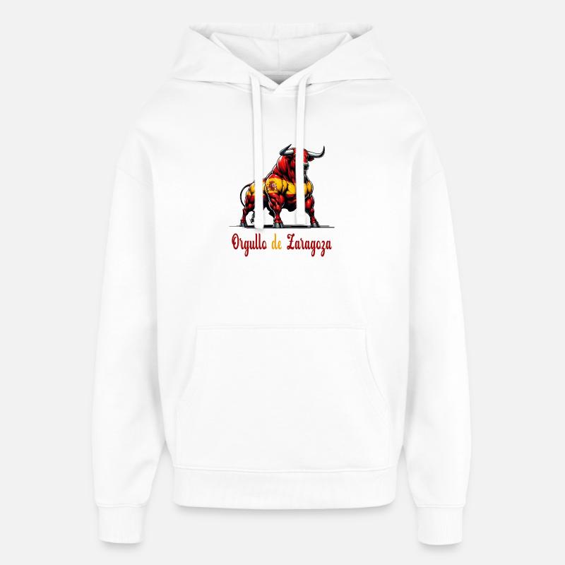 Design du drapeau Pride Zaragoza - Sweat à capuche unisexe Stanley/Stella Oversized - blanc