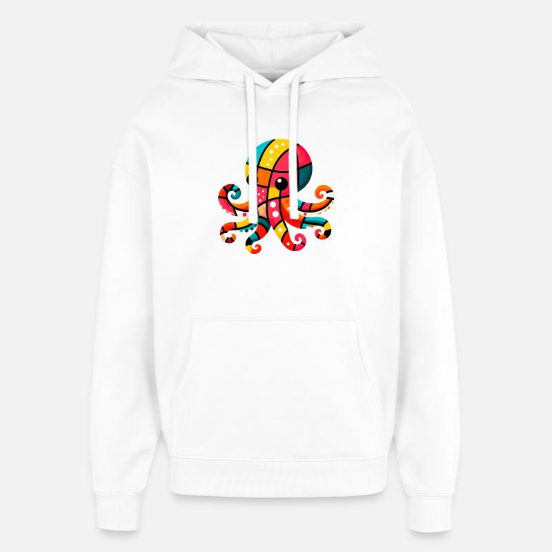 Pieuvre - Sweat à capuche unisexe Stanley/Stella Oversized - blanc