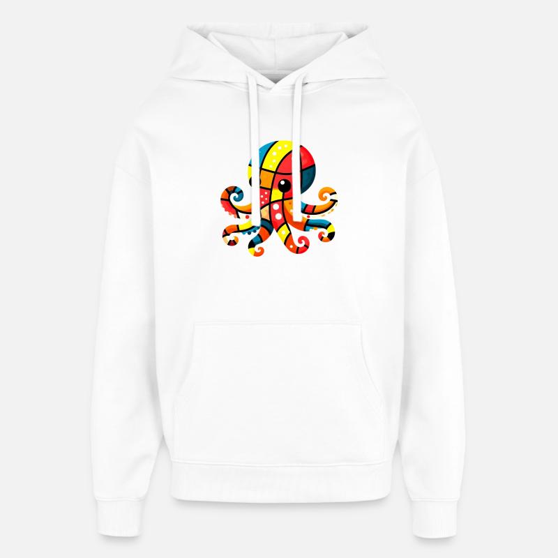 Pieuvre - Sweat à capuche unisexe Stanley/Stella Oversized - blanc