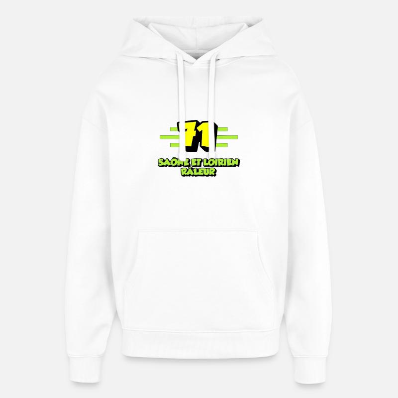 Saône et Loirien râleur - Sweat à capuche unisexe Stanley/Stella Oversized - blanc