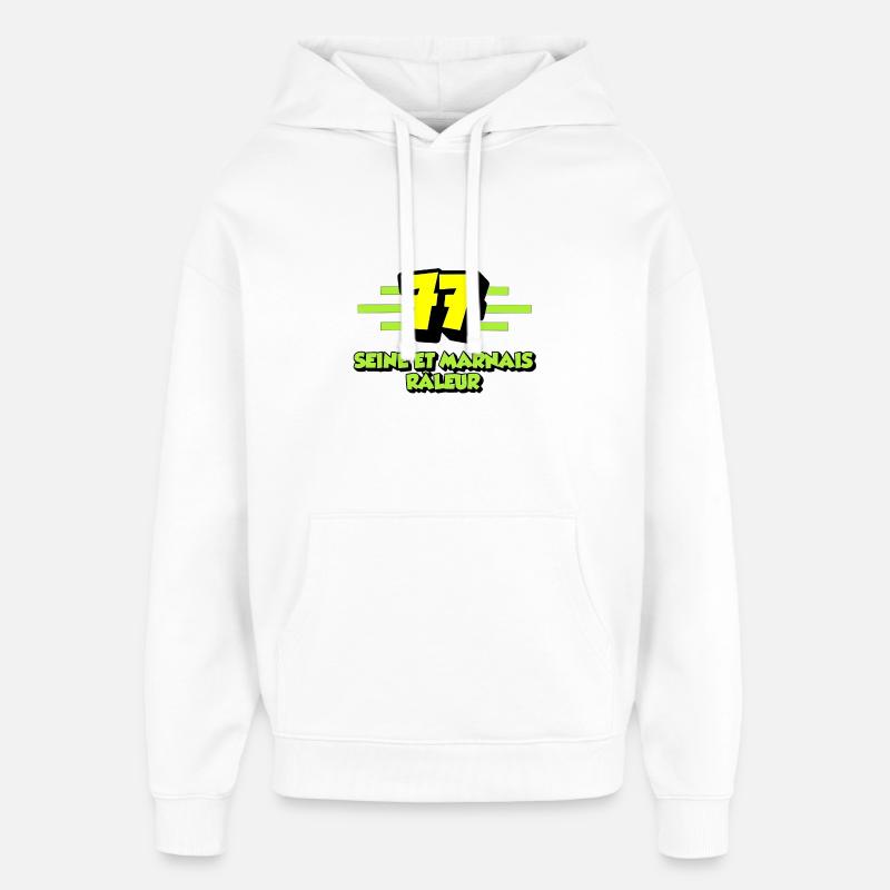 Seine et Marnais râleur - Sweat à capuche unisexe Stanley/Stella Oversized - blanc