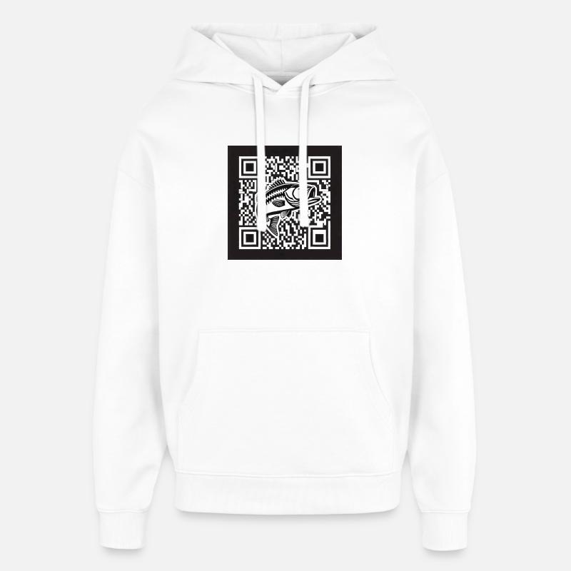 Barsch QR Code Design - Oversized Unisex Hoodie von Stanley/Stella - Weiß
