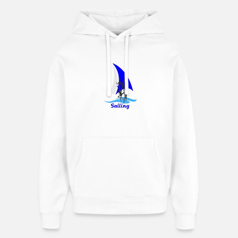 Sailing - Sweat à capuche unisexe Stanley/Stella Oversized - blanc