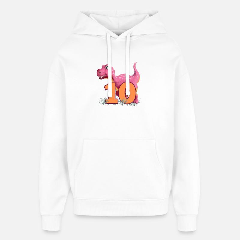 N°10 Dino - Sweat à capuche unisexe Stanley/Stella Oversized - blanc