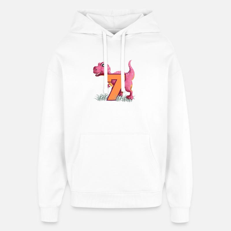 N°7 Dino - Sweat à capuche unisexe Stanley/Stella Oversized - blanc