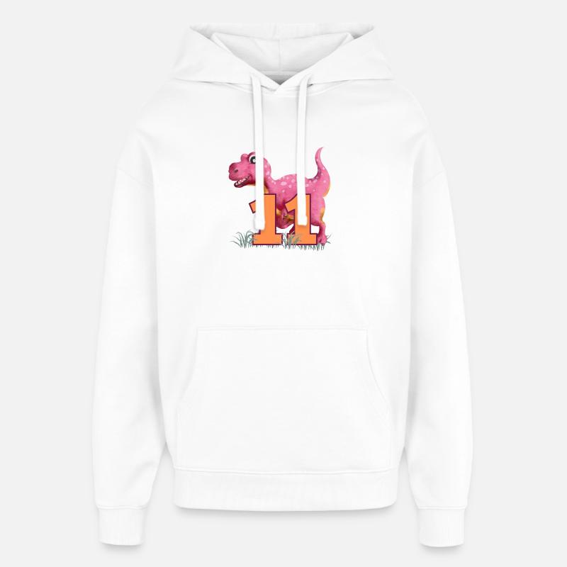 N°11 Dino - Sweat à capuche unisexe Stanley/Stella Oversized - blanc