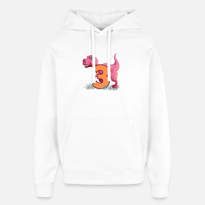 N°3 Dino - Sweat à capuche unisexe Stanley/Stella Oversized - blanc