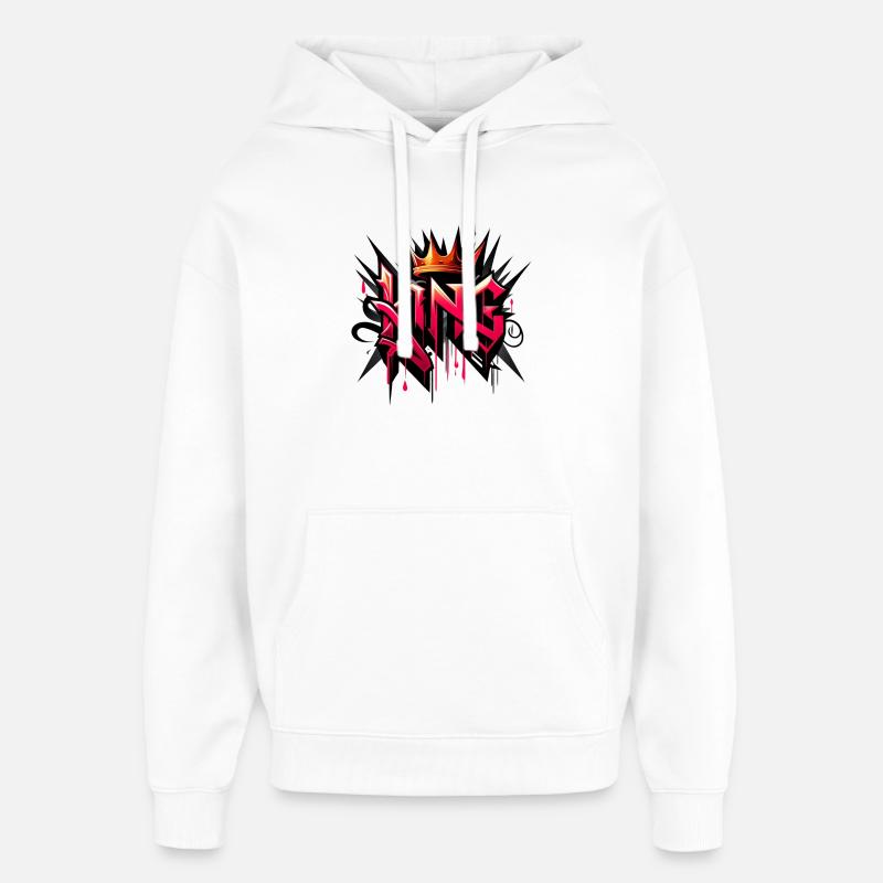 Couronne du Roi Graffiti - Sweat à capuche unisexe Stanley/Stella Oversized - blanc