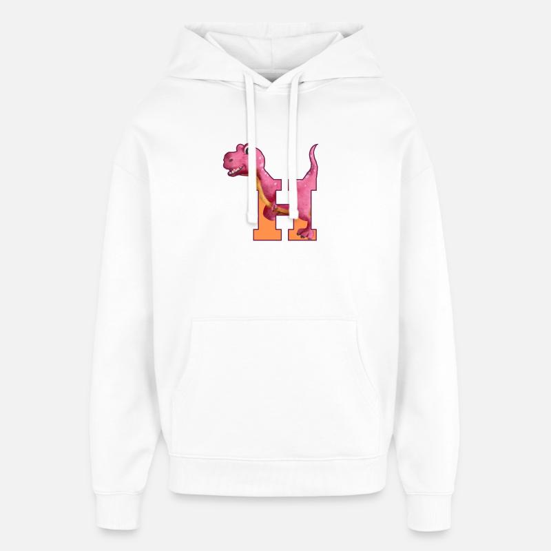 H - DINOSAURO, personalizzabile - Stanley/Stella Oversized Felpa con cappuccio unisex - bianco