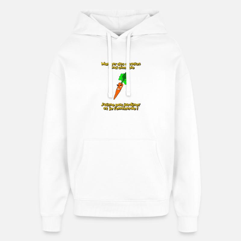 Manger des carottes rend aimable - Sweat à capuche unisexe Stanley/Stella Oversized - blanc
