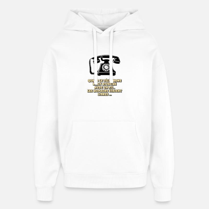 Wenn das Telefon ein Kabel hatte - Oversized Unisex Hoodie von Stanley/Stella - Weiß