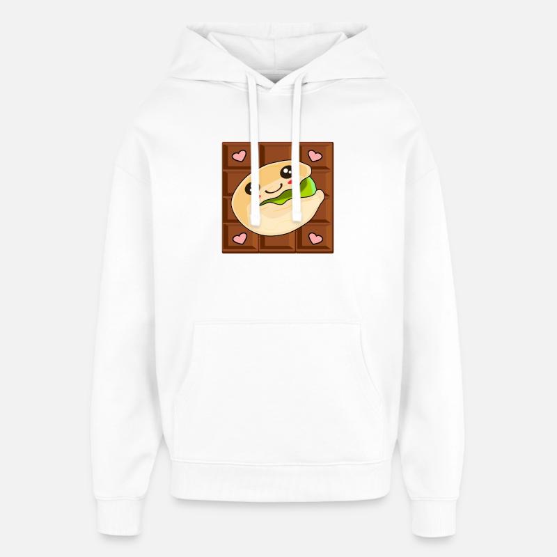 KAWAII CHOCOLAT PISTACHE - Sweat à capuche unisexe Stanley/Stella Oversized - blanc