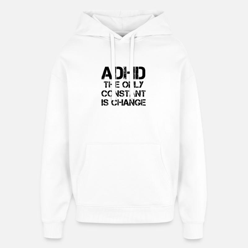 TDAH - Sweat à capuche unisexe Stanley/Stella Oversized - blanc