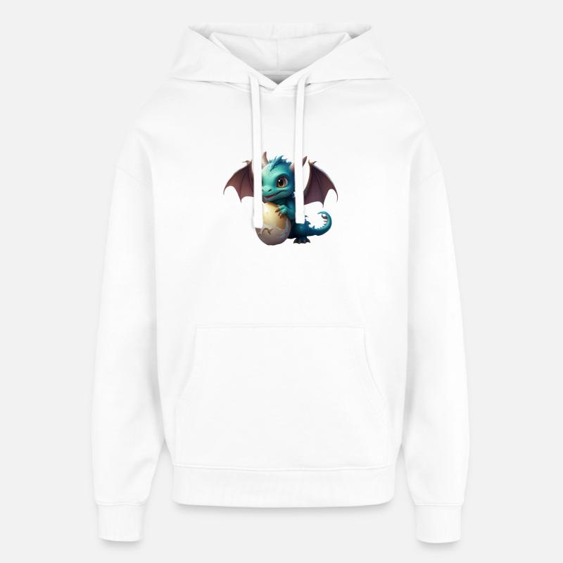 Kleiner Drachenjunge und sein Ei - Oversized Unisex Hoodie von Stanley/Stella - Weiß