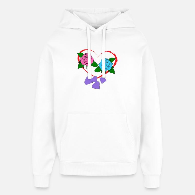 Saint-valentin - Sweat à capuche unisexe Stanley/Stella Oversized - blanc