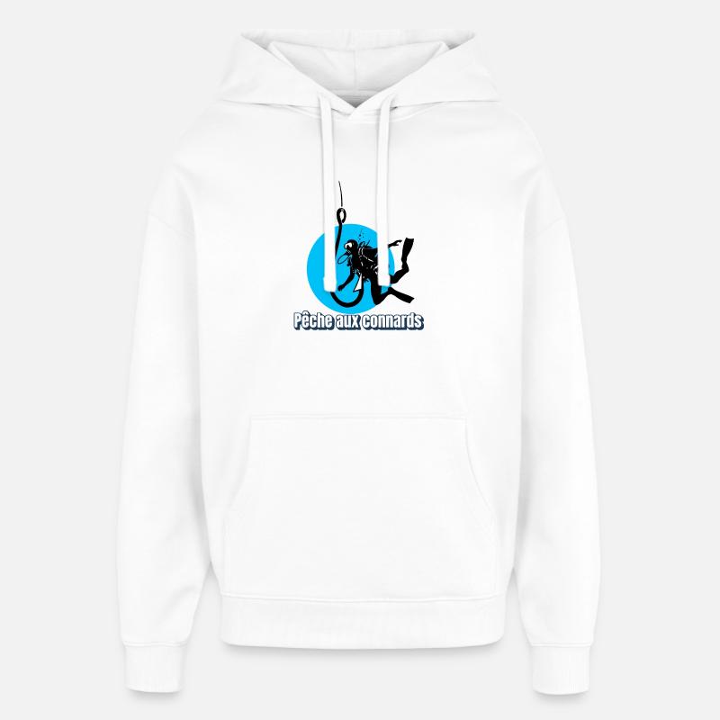 Pêche aux connards - Sweat à capuche unisexe Stanley/Stella Oversized - blanc