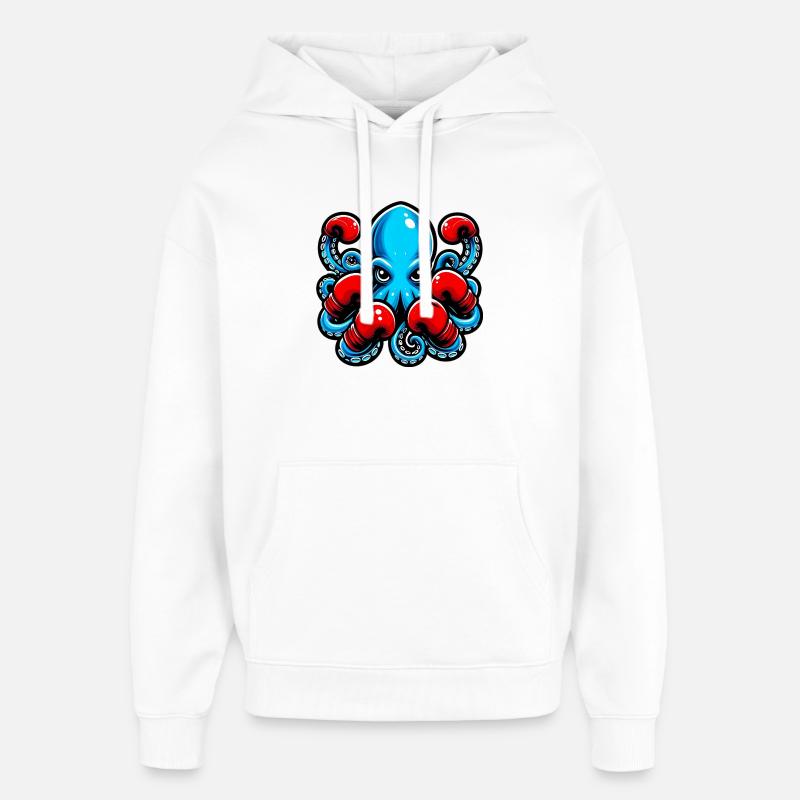 Pieuvre - Sweat à capuche unisexe Stanley/Stella Oversized - blanc