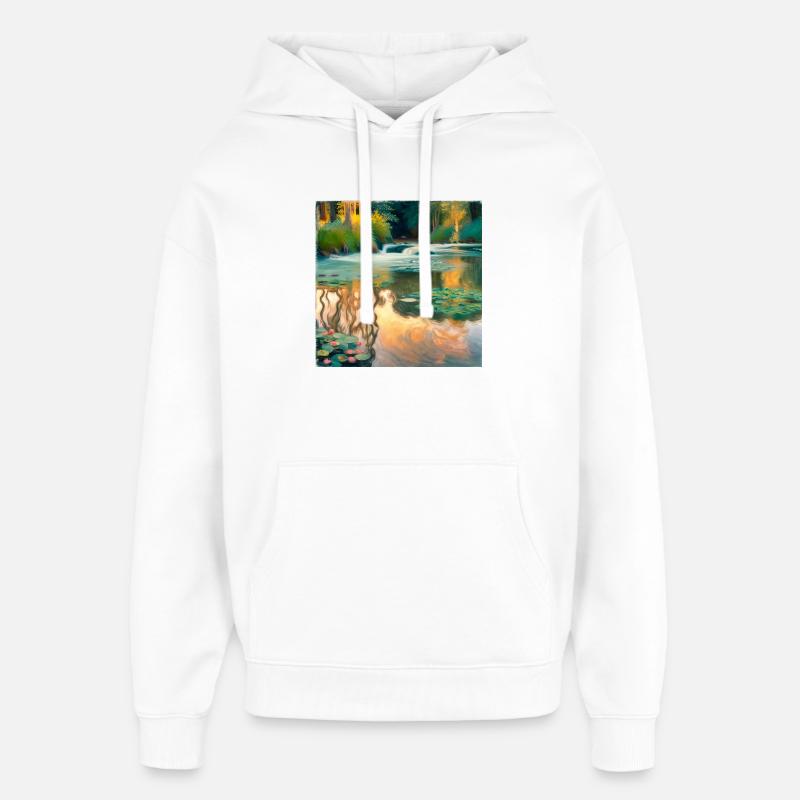 Rivière Impressionisme - Sweat à capuche unisexe Stanley/Stella Oversized - blanc