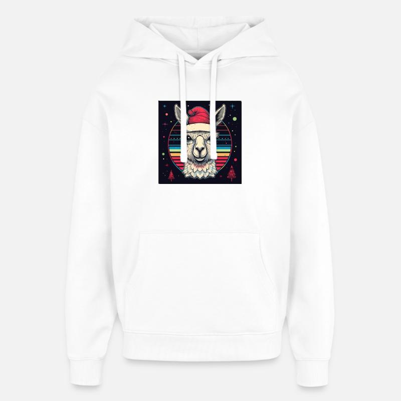 Alpaga X-Mas - Sweat à capuche unisexe Stanley/Stella Oversized - blanc