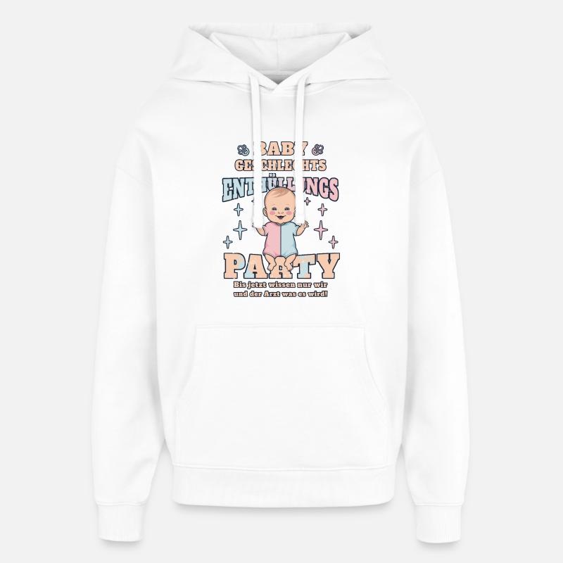 Fête de révélation de bébé - Sweat à capuche unisexe Stanley/Stella Oversized - blanc