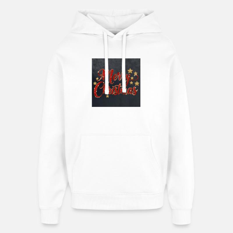 Glitzerndes Merry Christmas Script - Oversized Unisex Hoodie von Stanley/Stella - Weiß