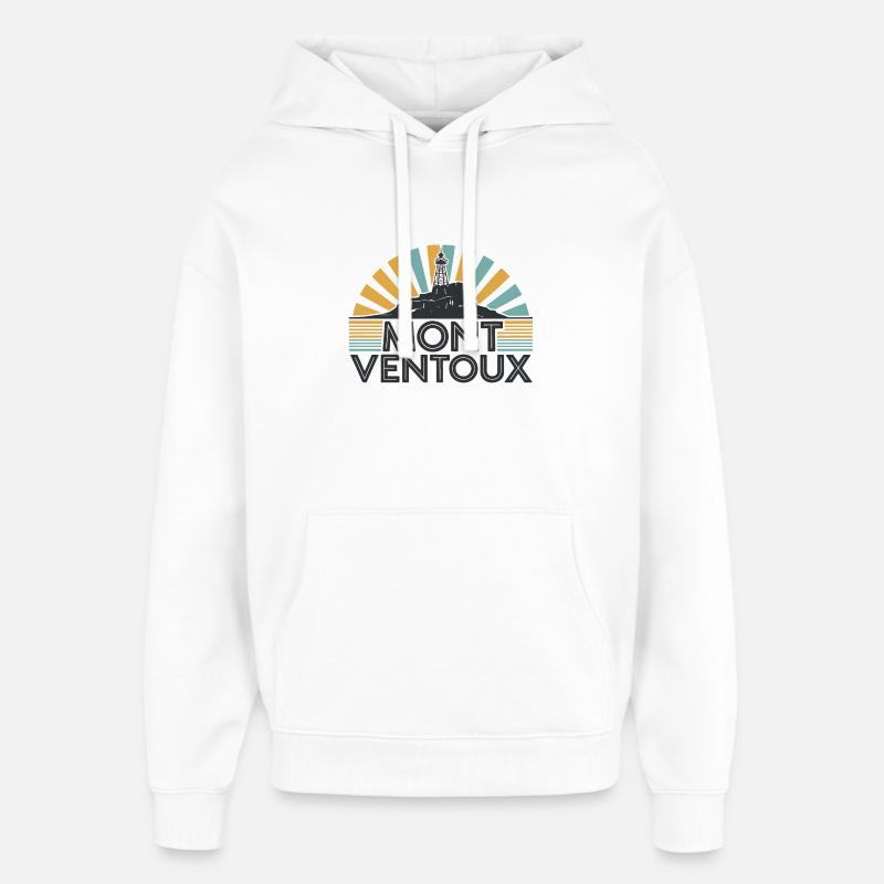 Mont Ventoux Design Rétro - Sweat à capuche unisexe Stanley/Stella Oversized - blanc