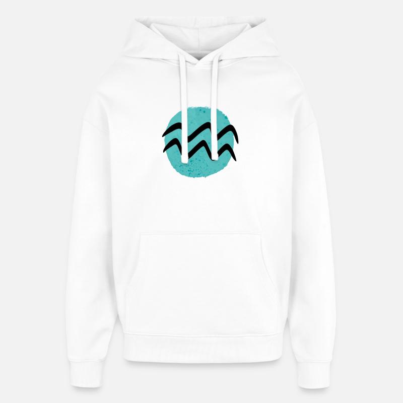 Signe du zodiaque Verseau - Sweat à capuche unisexe Stanley/Stella Oversized - blanc