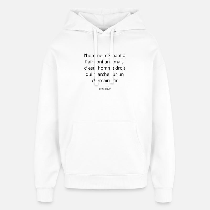 Proverbe - Sweat à capuche unisexe Stanley/Stella Oversized - blanc